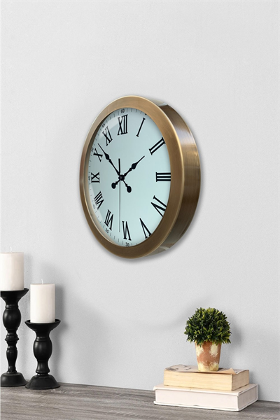 36 cm Eskitme Metal Roma Rakamlı Duvar Saati
