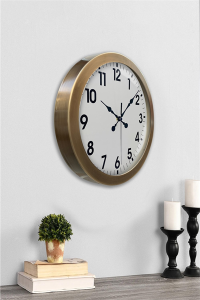 36 cm Eskitme Metal Standart Duvar Saati