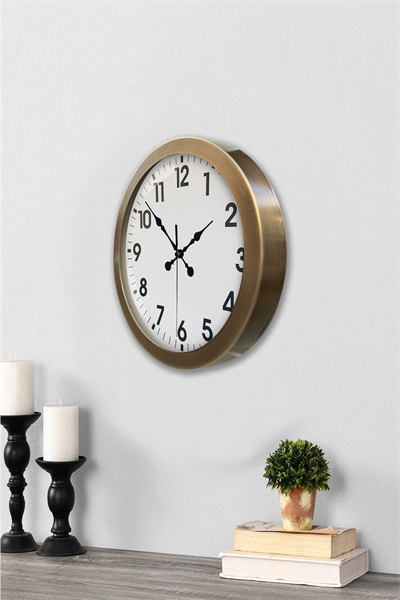 36 cm Eskitme Metal Standart Duvar Saati