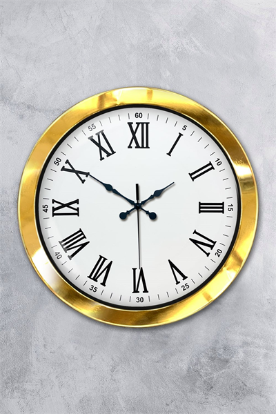 36 cm Gold Metal Roma Rakamlı Duvar Saati