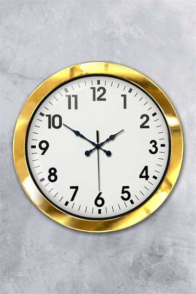 36 cm Gold Metal Standart Duvar Saati