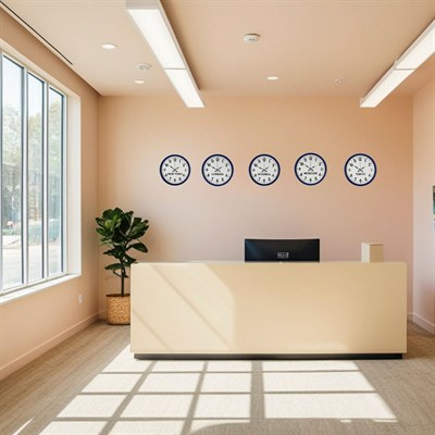 36 cm Modern 5’li Dünya Saatleri Lacivert