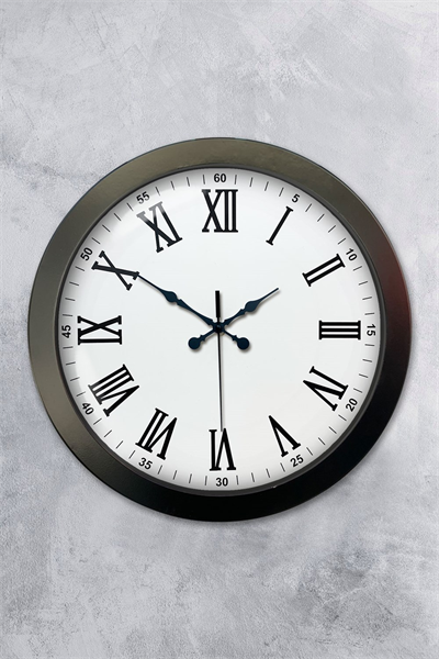 36 cm Siyah Metal Roma Rakamlı Duvar Saati