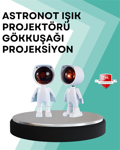 360° Ayarlanabilir Başlıklı Astronot Gece Lambası