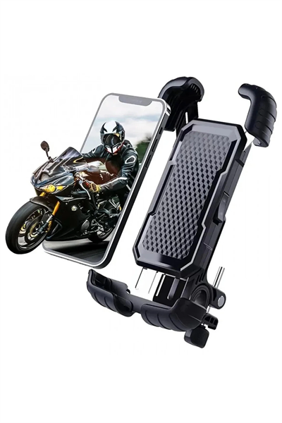 360° Derece Ayarlanabilen Gidon Bağlantılı Bisiklet Motosiklet İçin Abs 4-7.8″ İnç Telefon Tutucu