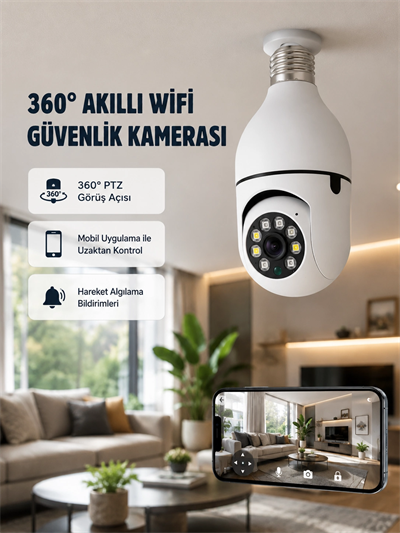 360 Derece Dönebilen Akıllı Duylu Kamera – PTZ, Uzaktan Kontrol, Hareket Algılama