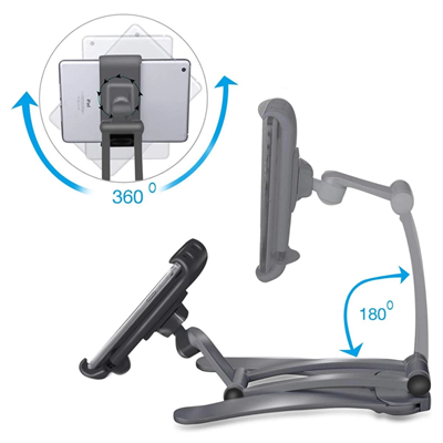 360 Derece Dönebilen Mutfak Masaüstü Telefon Tablet Tutucu Ayarlanabilir Esnek Ayaklı Metal Gövdeli Bx40