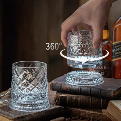 360 Derece Dönen Bardak - 280 ml - Kristal Cam