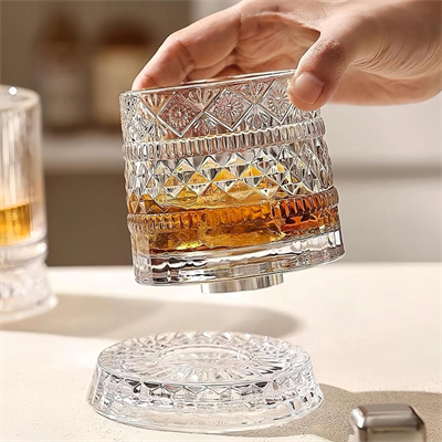 360 Derece Dönen Bardak - 280 ml - Kristal Cam