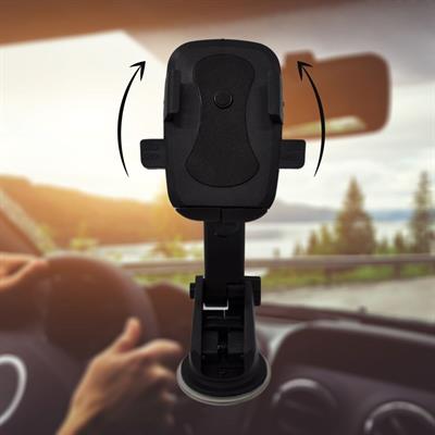 360 Derece Dönen Torpido Üstü Uzunluk Ayarlamalı Vantuzlu Teleskopik Araç Telefon Tutucu (3936)