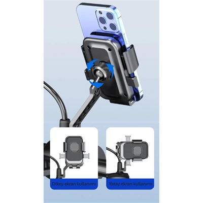 360° Dikiz Aynası Bisiklet Motosiklet Telefon Tutucu