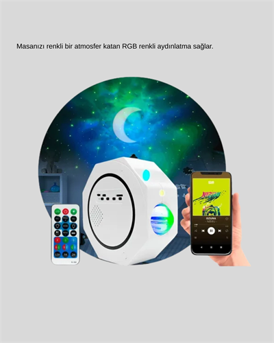 360° Döndürülebilir Yıldızlı Gökyüzü Projeksiyon Gece Lambası