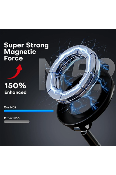 360 Dönebilen Telefon Tutucu - Ayarlanabilir Mıknatıslı Vakumlu Araç İçi Telefon Tutucu