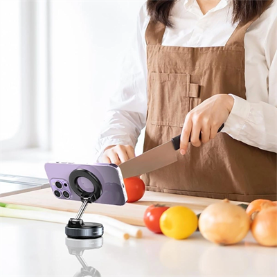 360° Döner Başlıklı Vakumlu Emişli Manyetik Telefon Tutucu – Güçlü Mıknatıslı, İz Bırakmaz