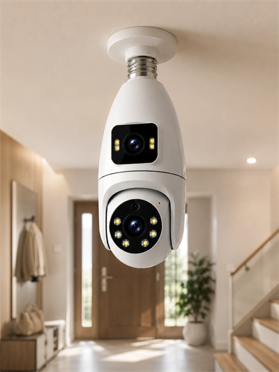360° Ev İzleme Wi-Fi Çift Lens Akıllı Ampul Kamera