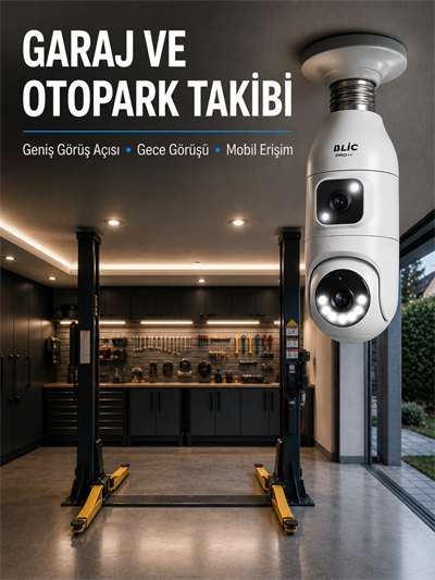 360° Ev İzleme Wi-Fi Çift Lens Akıllı Ampul Kamera
