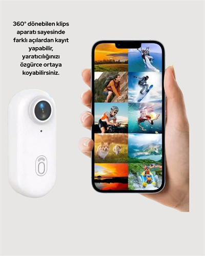 360° Klipsli Manyetik Spor Kamera Yüksek Çözünürlük Yeni Nesil