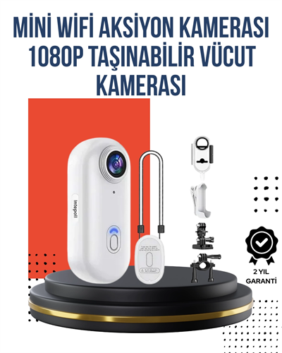 360° Klipsli Manyetik Spor Kamera Yüksek Çözünürlük