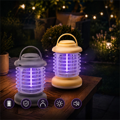 360° Korumalı UV Işıklı Sinek Kovucu - Kamp Tipi - Şarjlı Fener
