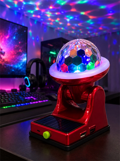 360° RGB LED Disco Işığı Ayarlanabilir Başlıklı Güneş Enerjili Projektör Lamba