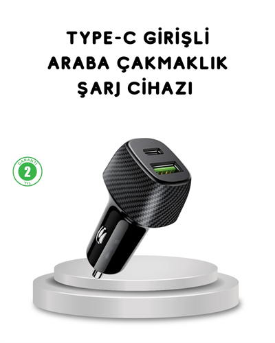 38W Araç Şarj Cihazı Type-C PD USB Hızlı Şarj Çift Port