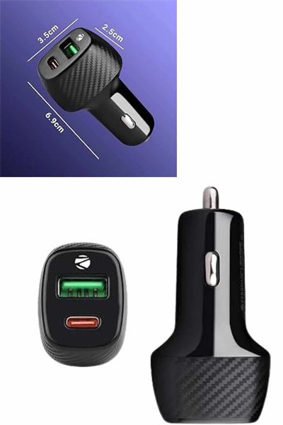 38W USB Type-C Girişli Oto Çakmaklık Araç İçi Hızlı Şarj Çakmaklık Şarj Aleti