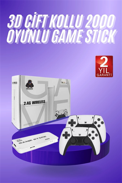 3D 4K HD 2.4G Game Stick 4K Ultra Hd Oyun Konsolu Çift Kollu
