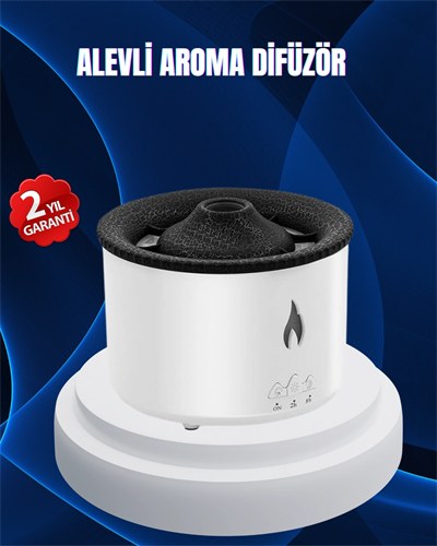 3D Alev Işıklı Aromaterapi Makinesi – 360 ml Su Kapasiteli Sessiz Difüzör