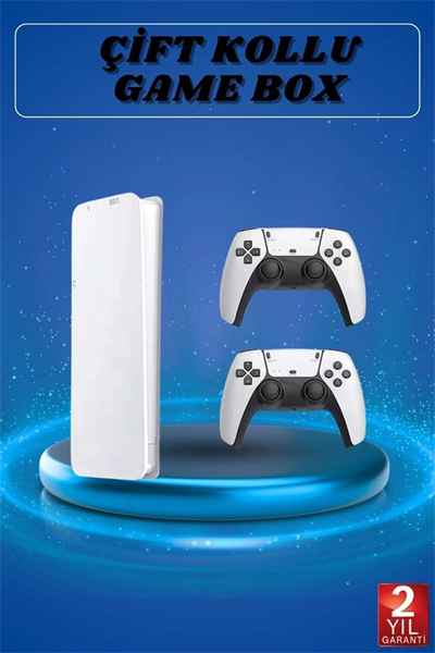 3D Çift Oyun Kollu 4K HD Ekran Nostaljik 20.000 Oyunlu Beyaz Game Box Yeni Nesil