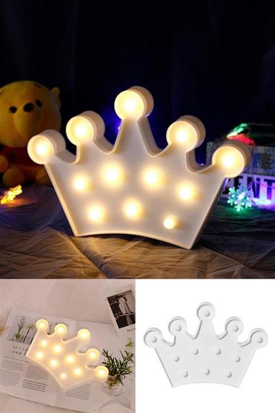 3D Dekoratif Pilli Kraliçe Tacı Model Led Masa ve Gece Lambası (3936)
