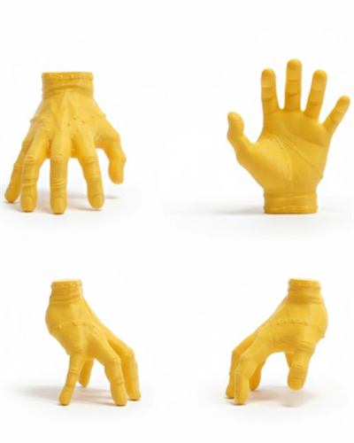3D Dekoratif Sarı El Obje 17x16 cm Şık ve Dikkat Çekici Tasarım