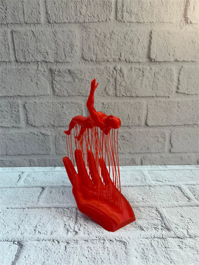 3D El Formlu İnsan Figürü Kırmızı Soyut Tasarım Dekoratif Biblo 12x18 cm