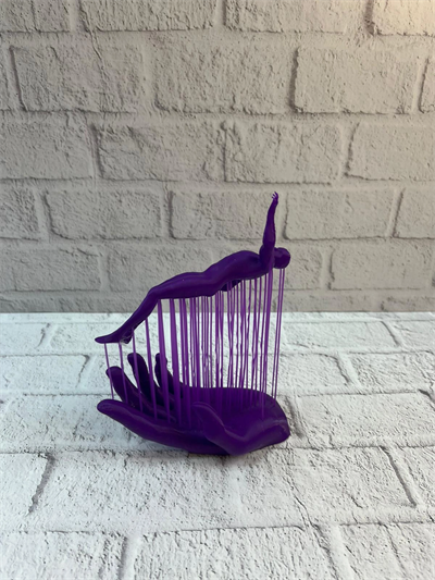 3D El Formlu İnsan Figürü Mor Özgün Sanat Biblosu 12x18 cm