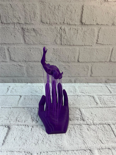 3D El Formlu İnsan Figürü Mor Özgün Sanat Biblosu 12x18 cm