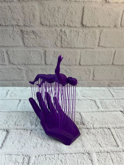 3D El Formlu İnsan Figürü Mor Özgün Sanat Biblosu 12x18 cm