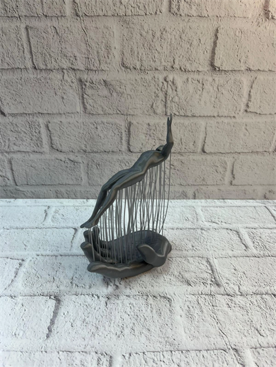 3D El İnsan Figürü Gri Soyut Modern Dekoratif Biblo