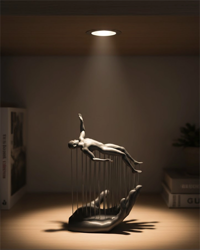 3D El İnsan Figürü Gri Soyut Modern Dekoratif Biblo