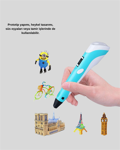 3D Kalem Ergonomik ve 1.75 mm Filament Destekli FDM Yazıcı Kalemi