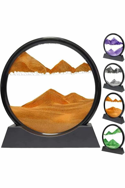 3D LED Işıklı Kum Saati Gece Lambası Hareketli Sulu Kum Saati Orta Boy