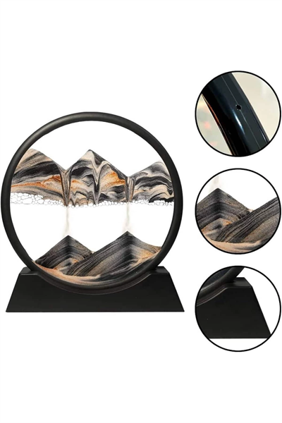 3D Led Işıklı Kum Saati Gece Lambası Hareketli Sulu Kum Saati Dekoratif