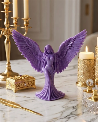3D Lila Melek İnsan Biblo Estetik Dekoratif Obje