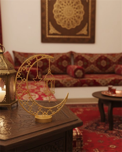 3D Ramazan Dekor Özel Baskı Hilal Yıldız Masa Üstü