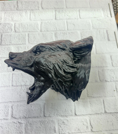 3D Siyah Ayı Başı Duvar Dekoru Modern Asılabilir Heykel 25x19 cm