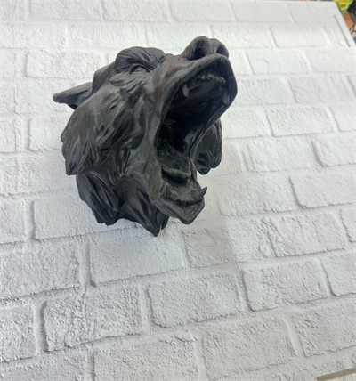3D Siyah Ayı Başı Duvar Dekoru Modern Asılabilir Heykel 25x19 cm