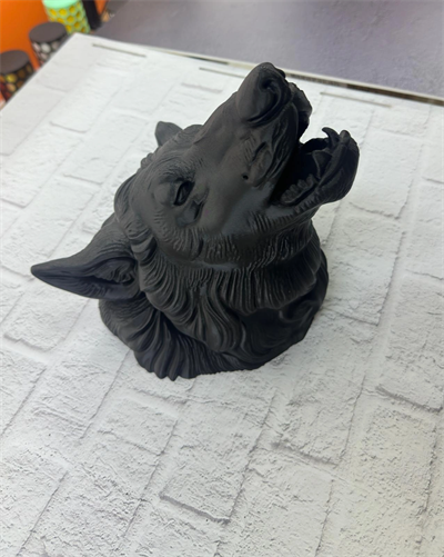 3D Siyah Ayı Başı Duvar Süsü Özel Tasarım Dekoratif Heykel 25x19 cm