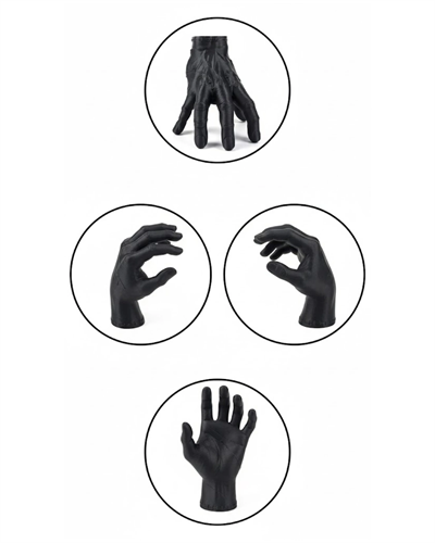 3D Siyah El Dekoratif Biblo 17x16 cm Modern ve Şık Tasarım