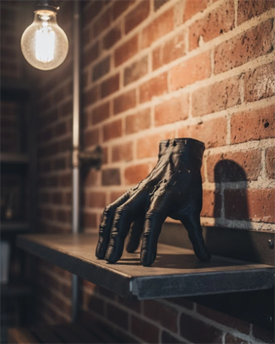 3D Siyah El Tasarım Dekor 17x16 cm Konsol ve Şömine Üstü Obje