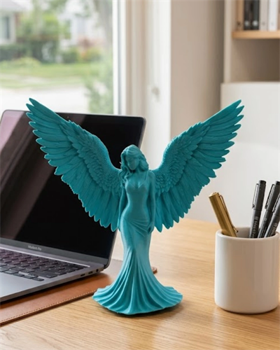 3D Turkuaz Melek İnsan Biblo  Estetik Dekoratif Obje