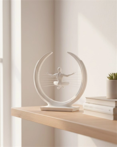 3D Zen Heykeli Modern Ay Tasarımlı Meditasyon Biblosu