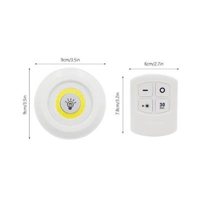 3'lü Uzaktan Kumandalı Pilli Yapışkanlı Kablosuz Led Spot Lambalar (3936)